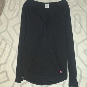 VS PINK Blsck Button UP Top